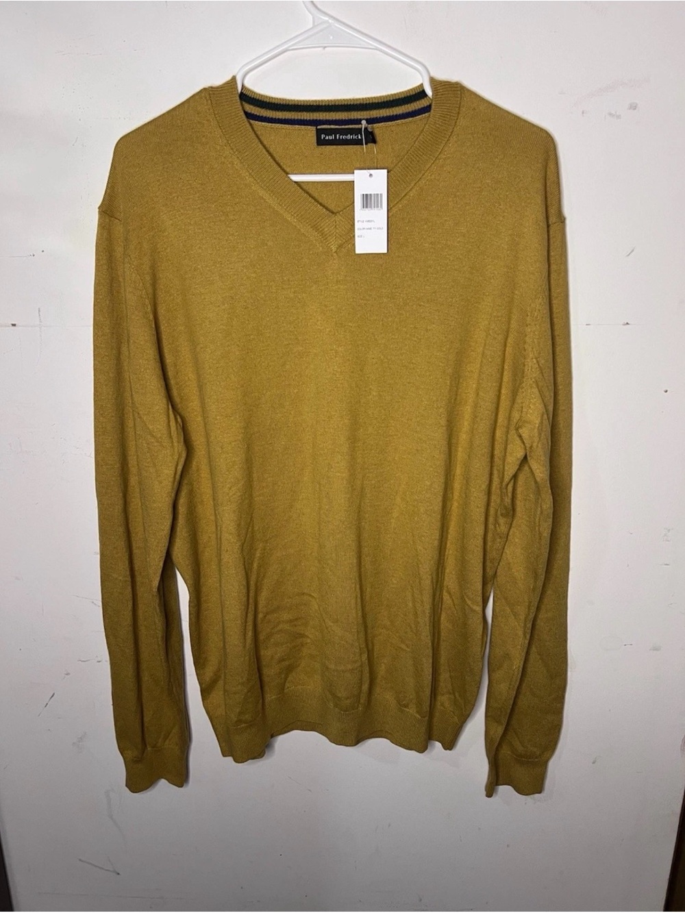 Paul Fredrick Large Orange Silk Cashmere Pullover Sweater